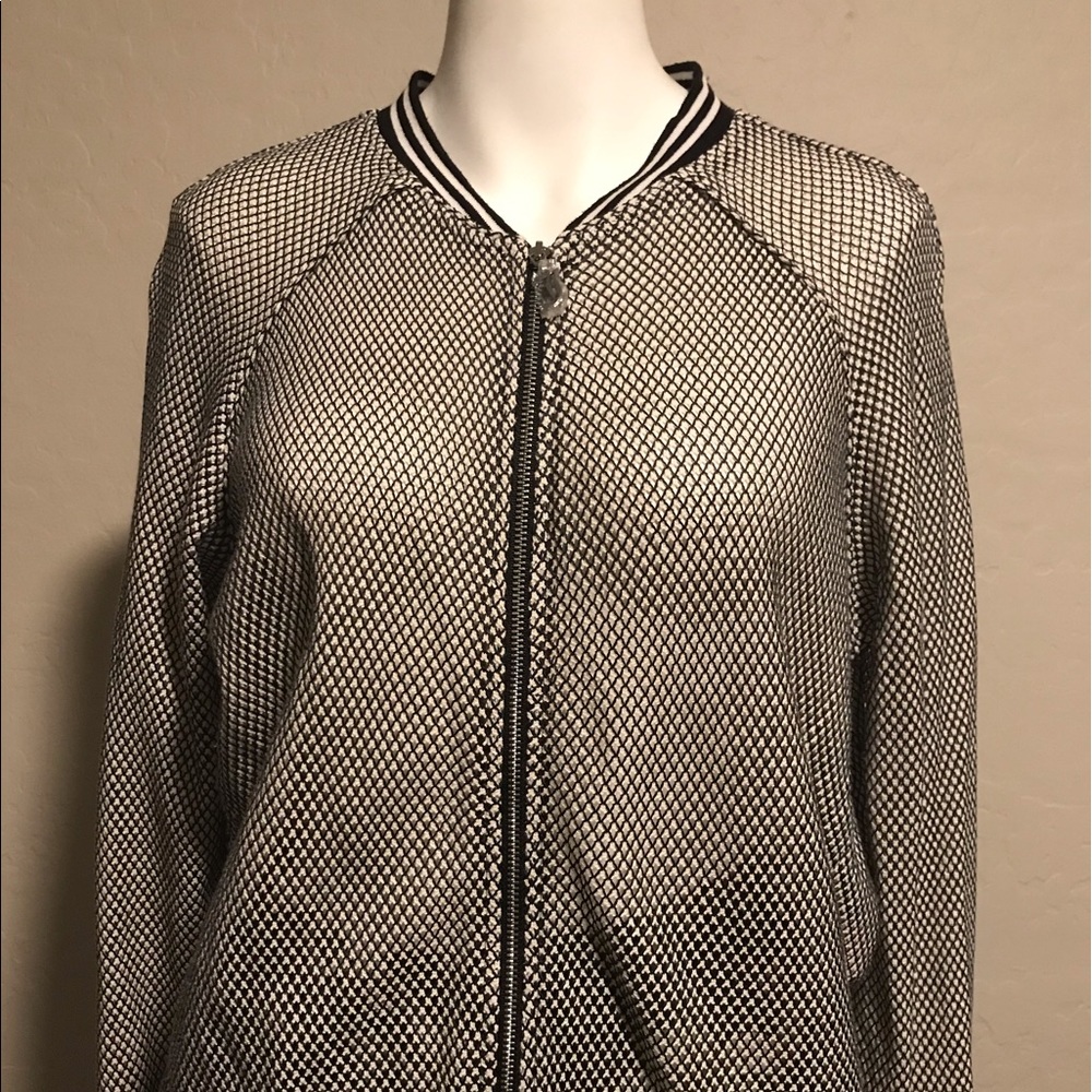 Juicy Couture black and white Moto Jacket